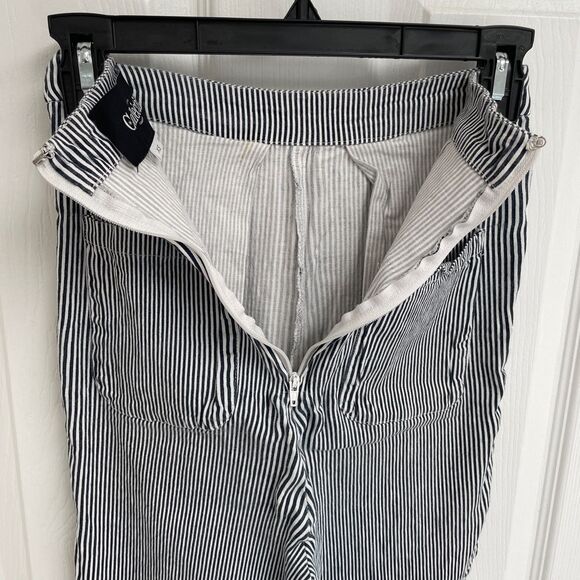 Collectif Navy White Vertical Stripe Skinny High Waist Pants Women’s Size XS - Picture 3 of 5